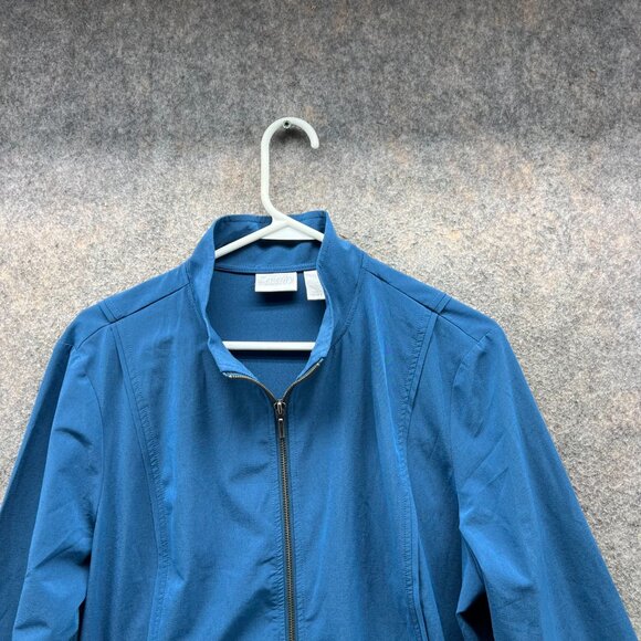 Zenergy Jacket Womens 2 Blue Full Zip Chico's Track Windbreaker Lightweight - Picture 4 of 11
